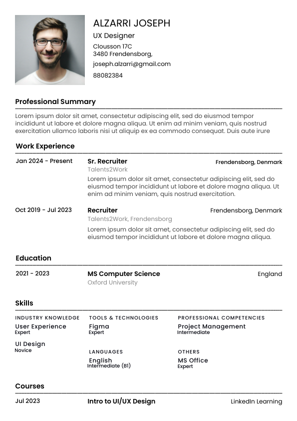 CV Template 1
