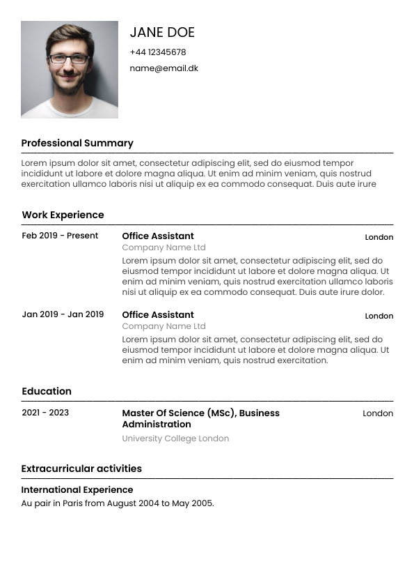 CV Template 1